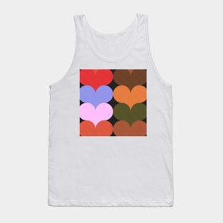 Groovy Geometric Decor - Retro Heart Shapes No.002 / Nostalgic Shades Tank Top